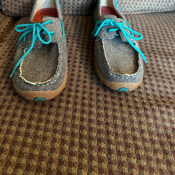 TWISTED X ECO. Mocs. TEAL TRIM. WM SZ 10 - Picture 8 of 9